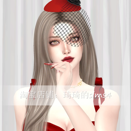 琦琦原创 模拟人生4人物mod|女378|含8套服装发型sims4捏脸游戏