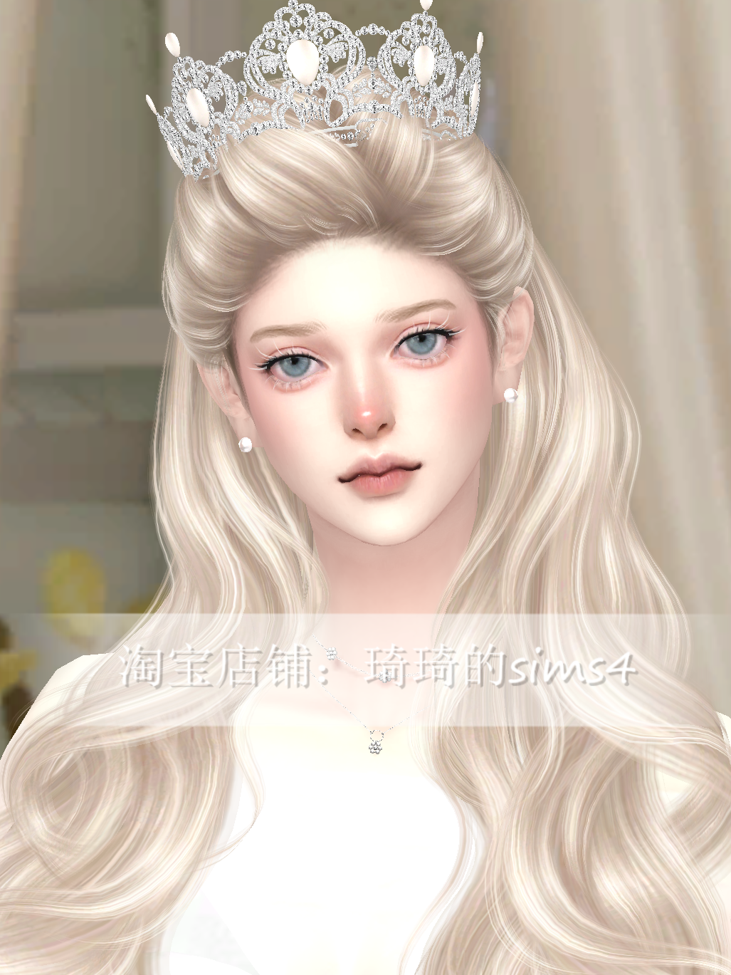琦琦原创 模拟人生4人物mod|女335|含8套服装发型sims4捏脸游戏