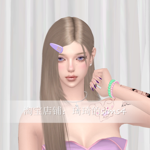 琦琦原创 模拟人生4人物mod|女363|含8套服装发型sims4捏脸游戏
