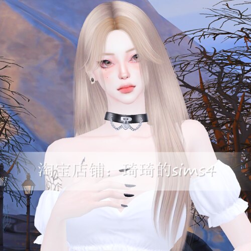 琦琦原创 模拟人生4人物mod|女356|含8套服装发型sims4捏脸游戏