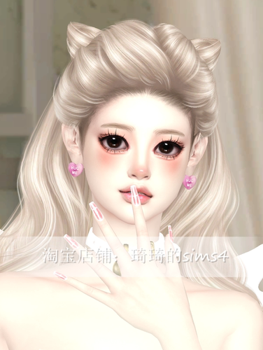 琦琦原创 模拟人生4人物mod|女334|含8套服装发型sims4捏脸游戏