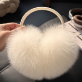 可爱真狐狸毛耳套女冬季 保暖防寒护耳皮草耳捂子耳包毛毛耳暖耳罩