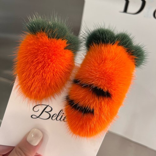 套装水貂毛韩国水貂毛发夹