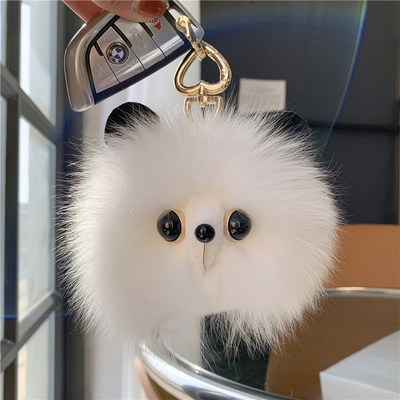 真狐狸毛小猫咪挂件汽车钥匙扣