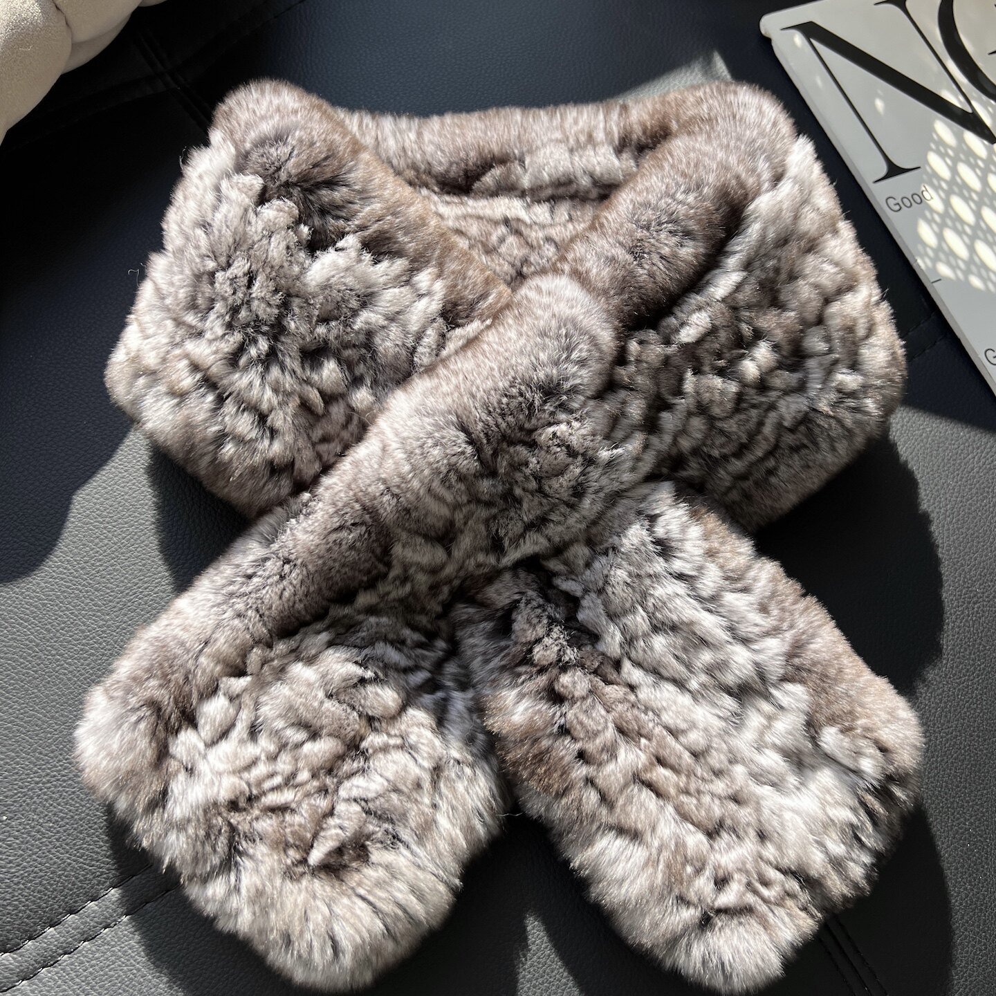 气质韩版獭兔毛围巾女冬季保暖双面加厚百搭护颈毛毛围脖高级感