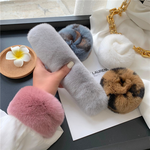 ins网红可爱獭兔毛秋冬啪啪圈