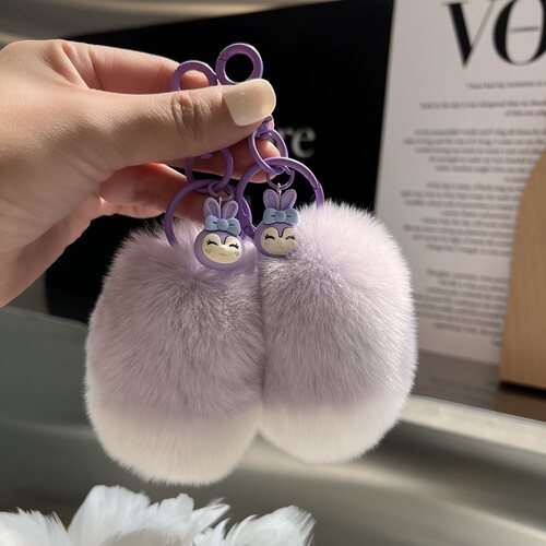 獭兔毛钥匙扣挂件软萌治愈系