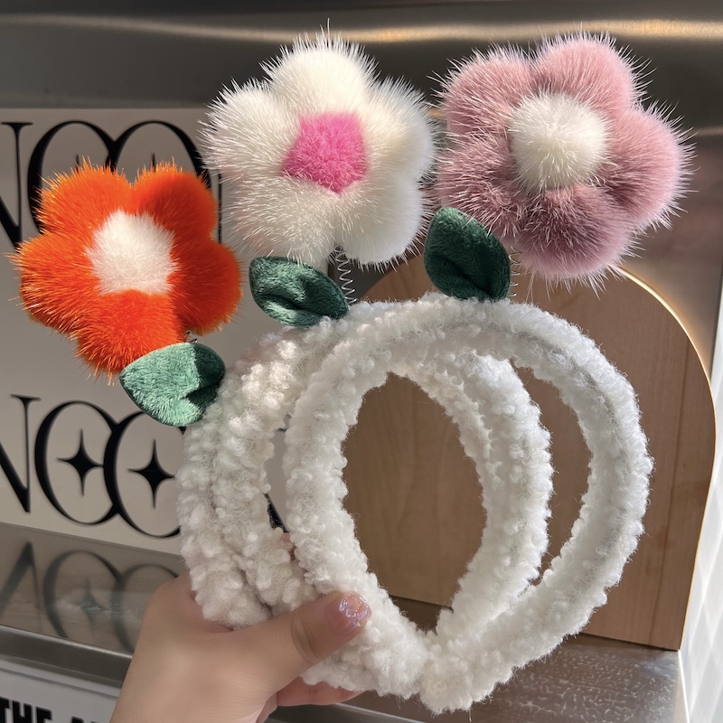 赛雅娜发箍水貂毛花花可爱软萌