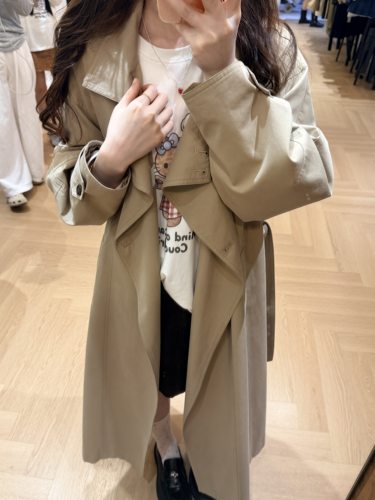 Mmt正品法国风衣长款宽松百搭显瘦休闲风衣外套四季青源头女装