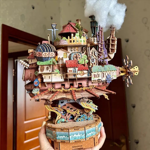 同趣流浪城堡diy手工拼装模型哈尔的移动城堡微缩场景积木礼物女