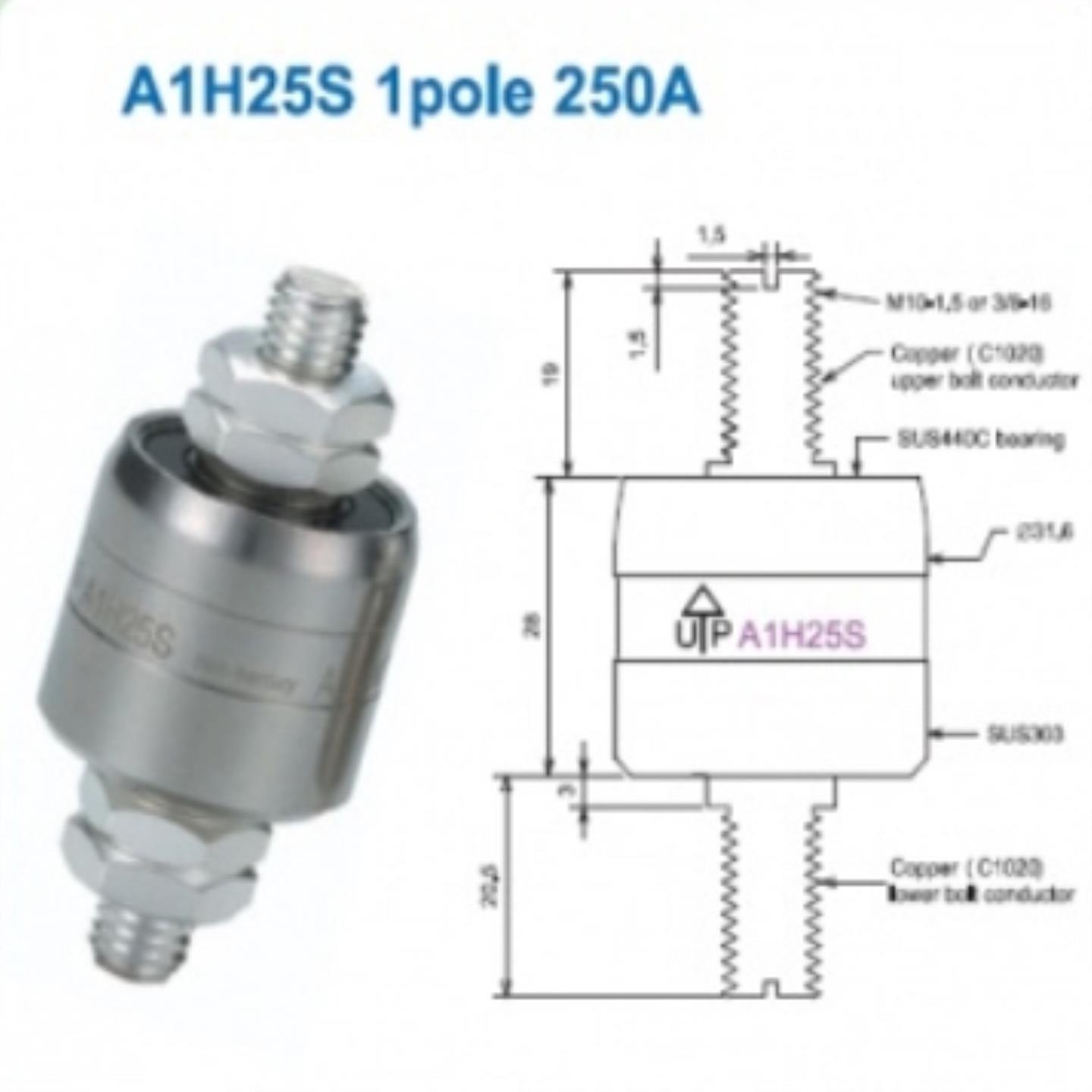 【议价】台湾ASIANTOOL水银滑环A1H25S单路250A