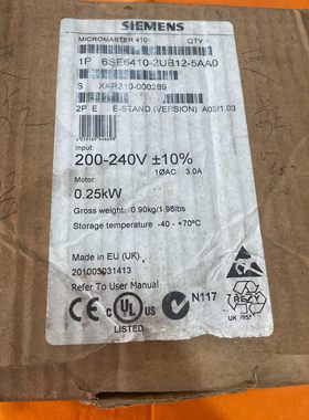 【议价】西门子变频器Micromaster 410型号6S