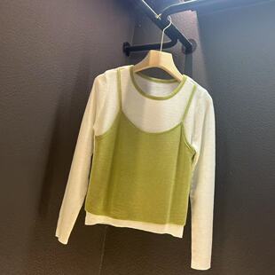 女 休闲针织衫 吊带背心 衣长48CM 140 2025年新款 80斤 时尚