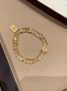 爆闪新款金色轻奢小众精致手链女