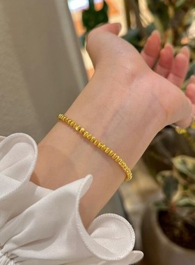 小红书爆款猫眼珠豆豆纯银手链