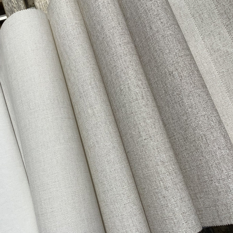 新中式素色工程麻布纹净色pvc墙布 浅灰色素色客厅卧室办公室壁布