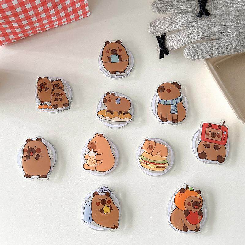 磁吸水豚贴可搞怪支架创意伸错手机简约气囊可爱背强力卡通动漫女