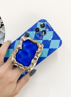 手机气囊支架克莱因蓝色潮流金属指环扣桌面懒人小众创意奢华支撑