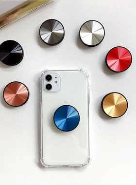 创意可伸缩定制logo手机气囊支架多功能防摔CD纹气囊支架小礼品潮