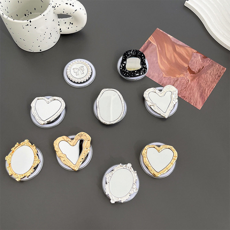 高级感磁吸可伸缩手机气囊支架镜子贴ins风便携小众背贴创意桌面