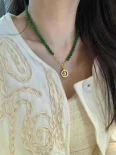 兔妈老店  吸钱星珍珠项链 配饰 天然碧玉项链 吸米星吊坠正品