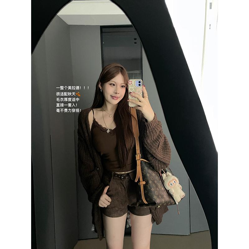 大G.Especial【焦糖拥抱】咖色上衣吊带+咖色短裤K425A15593