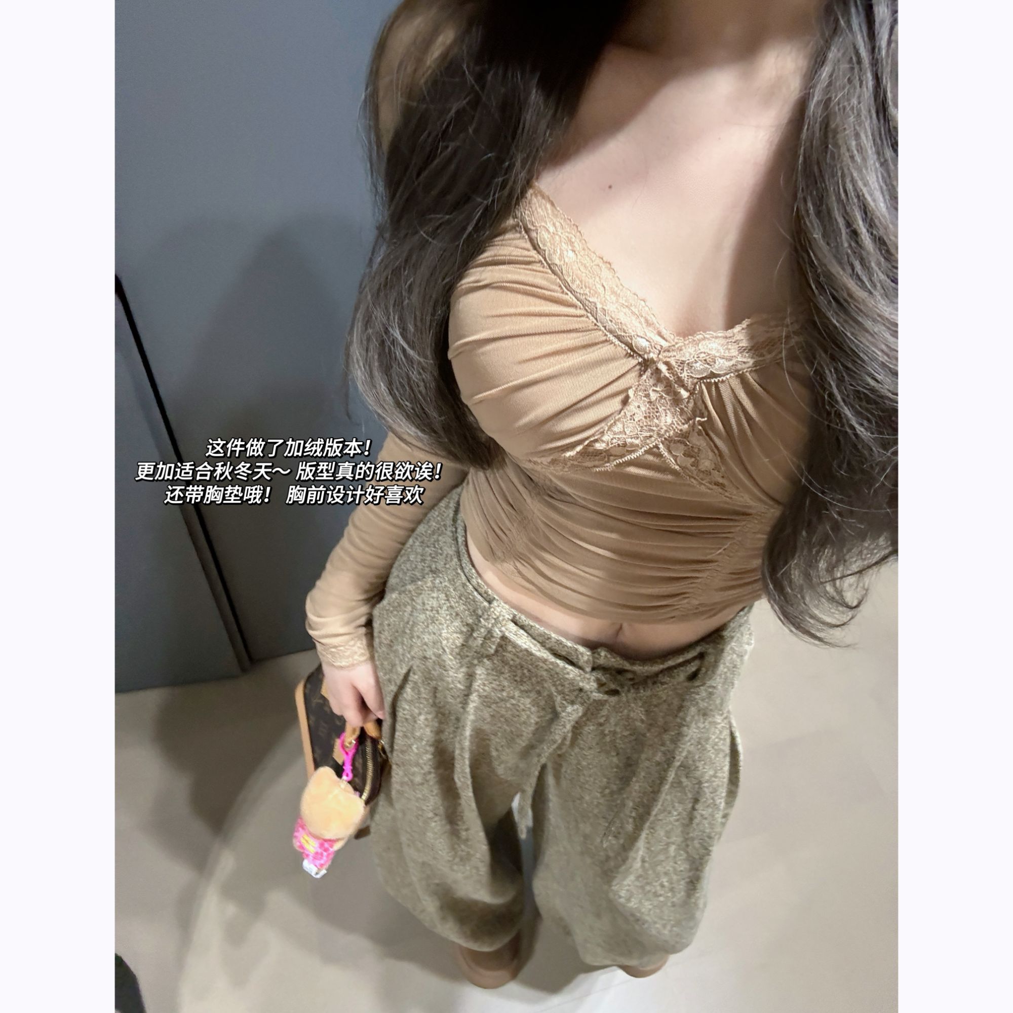 大G.Especial【焦糖暖冬】新款时尚显瘦上衣（带胸垫）K424E20877
