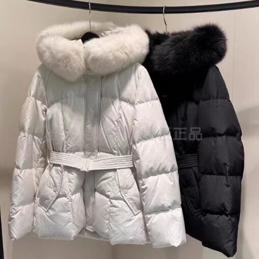 冬季新款韩版收腰淑女气质修身显瘦鹅绒狐狸毛领女羽绒服187款