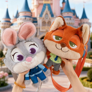 疯狂动物城尼克狐狸包包毛绒玩偶斜挎包儿童男女孩公仔迷你小包包