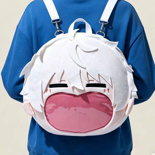 蓝色双肩包摩登中性风