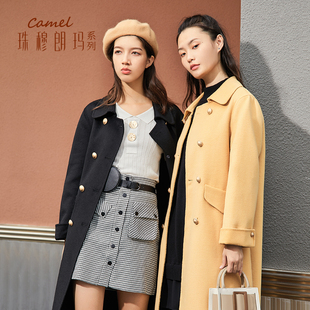 非卖品 黑色单面呢韩版 毛呢外套女中长款 新款 宽松 2020年秋冬季