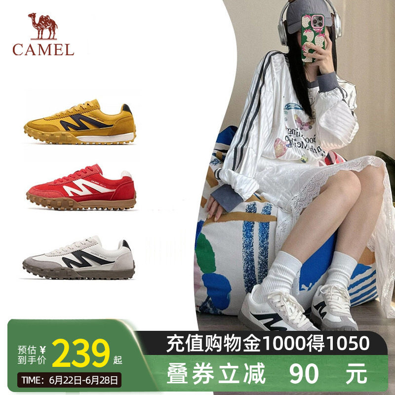 骆驼山海德训鞋女鞋子春夏季T头情侣休闲运动鞋百搭复古男士板鞋