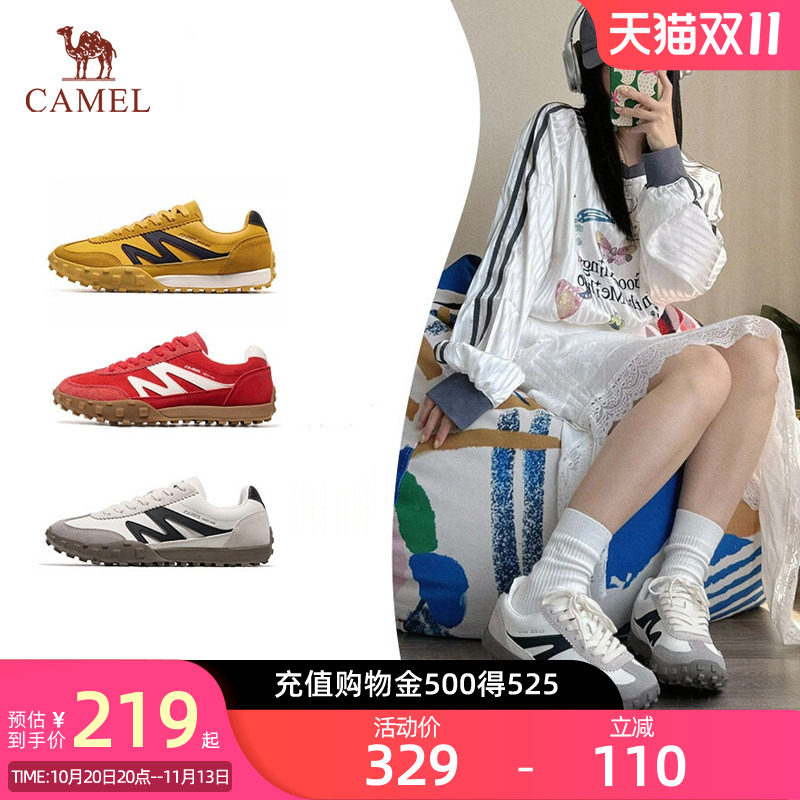 骆驼山海德训鞋女鞋子秋冬季T头情侣休闲运动鞋百搭复古男士板鞋