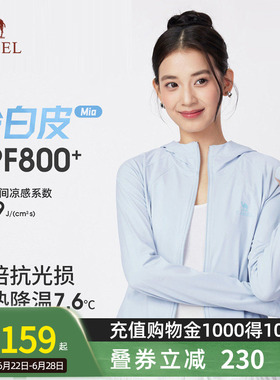 骆驼女装蓝色冰丝防晒衣夏季新款防紫外线轻薄外套透气凉感防晒服