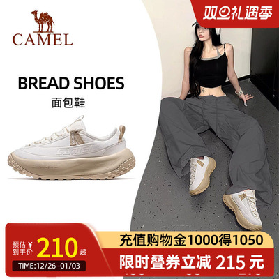 Camel骆驼面包鞋运动鞋女2025秋季新款女鞋透气跑步休闲鞋慢跑鞋