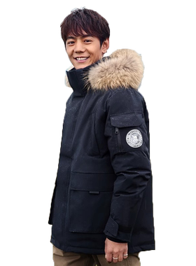 小红书毛领羽绒服骆驼工装