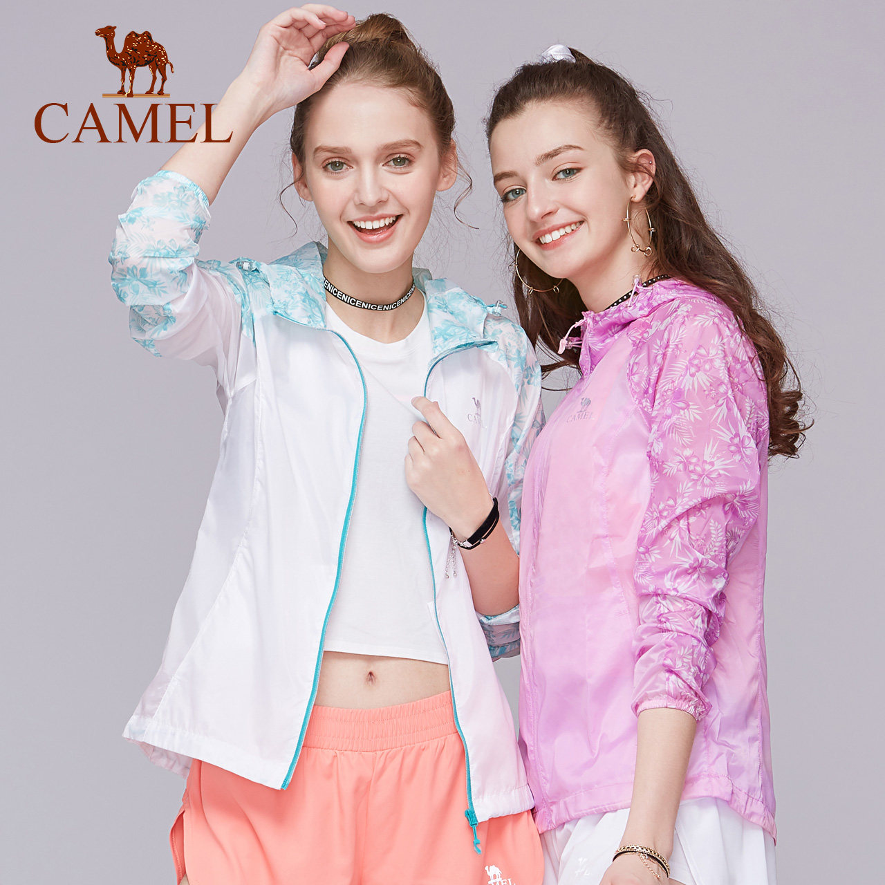 【非卖品】户外皮肤风衣透气超薄款防晒服夏女士印花防风运动短款