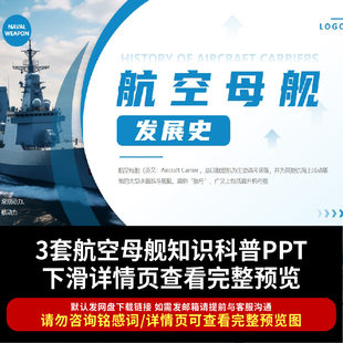 科普航空母舰发展史PPT课件介绍中小学生航母知识科普班会PPT