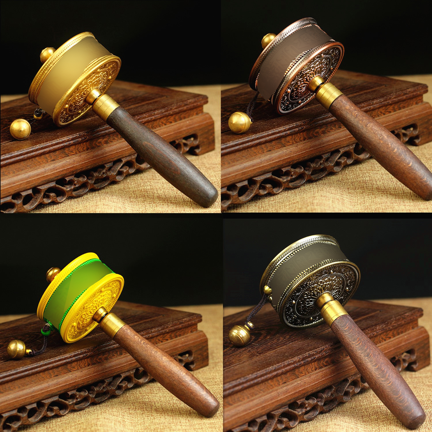 黄铜桌面摆件手摇超静音