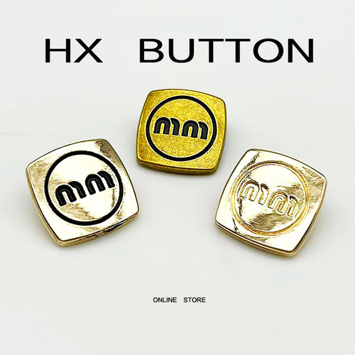 布客金属mm方形裙子百搭手缝扣