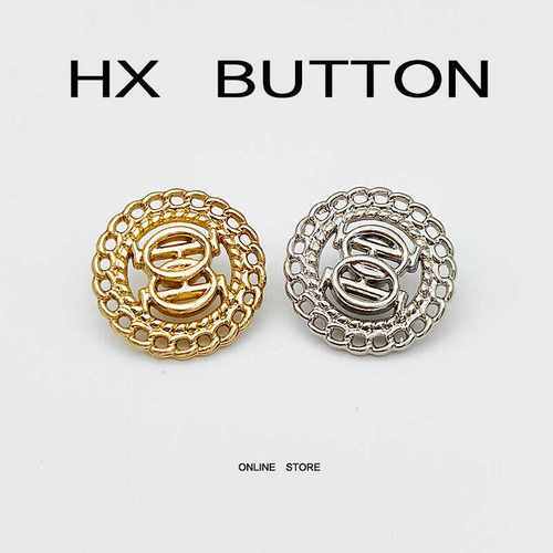 布客金属纽扣镂空链条纹路大衣