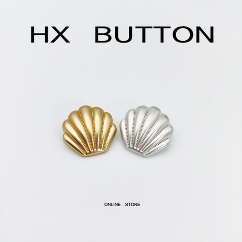 麦霏琦金属贝壳扇形大衣风衣衬衫