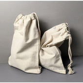 简约复古朴实小收纳袋家居分装 两个装 袋小束口袋 纯棉帆布袋