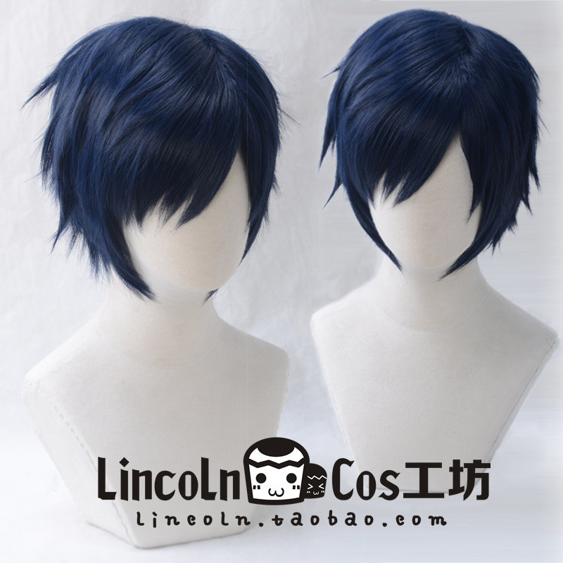 lincoln 我的英雄学院 班长 饭田天哉  深蓝混色短发cosplay假发