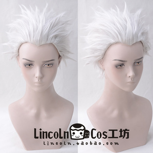 银白色Fate Go Extra 卫宫士郎 Archer 红A 美人尖cosplay假发