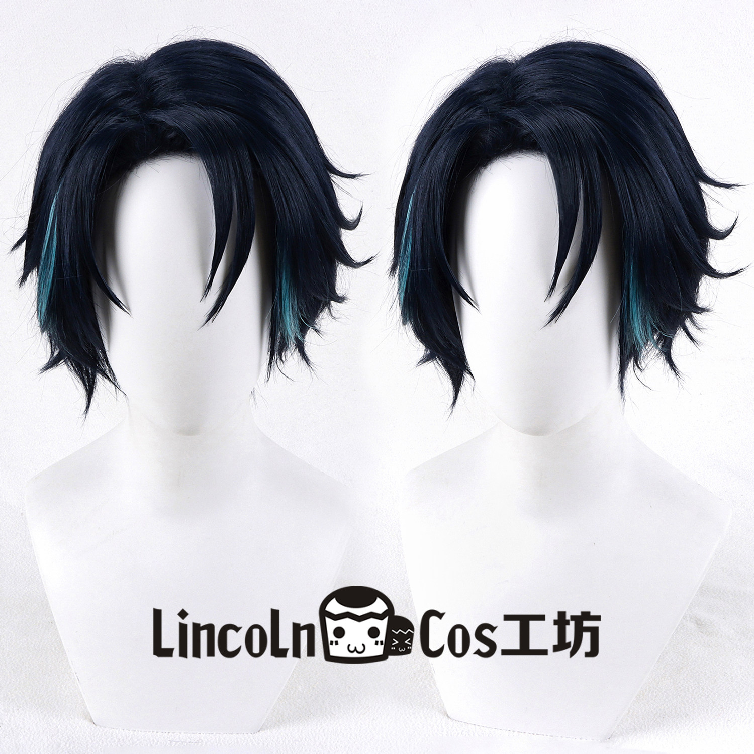 LINCOLN Paradox Live VISTY 大和憧吾cos假发 蓝色打毛挑染短发图片