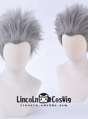 LINCOLN 鬼泣5  维吉尔 银灰色背头造型COS假发 反翘短发