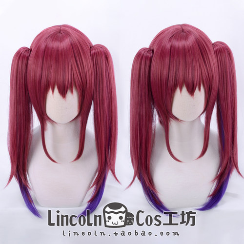 LINCOLN 虚拟主播HOLOLIVE 宝钟玛琳 cosplay假发 角色渐变双马尾