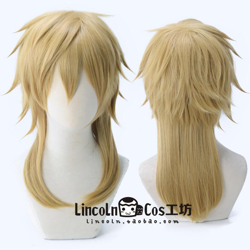 偶像梦幻祭金色拖尾反翘cos假发