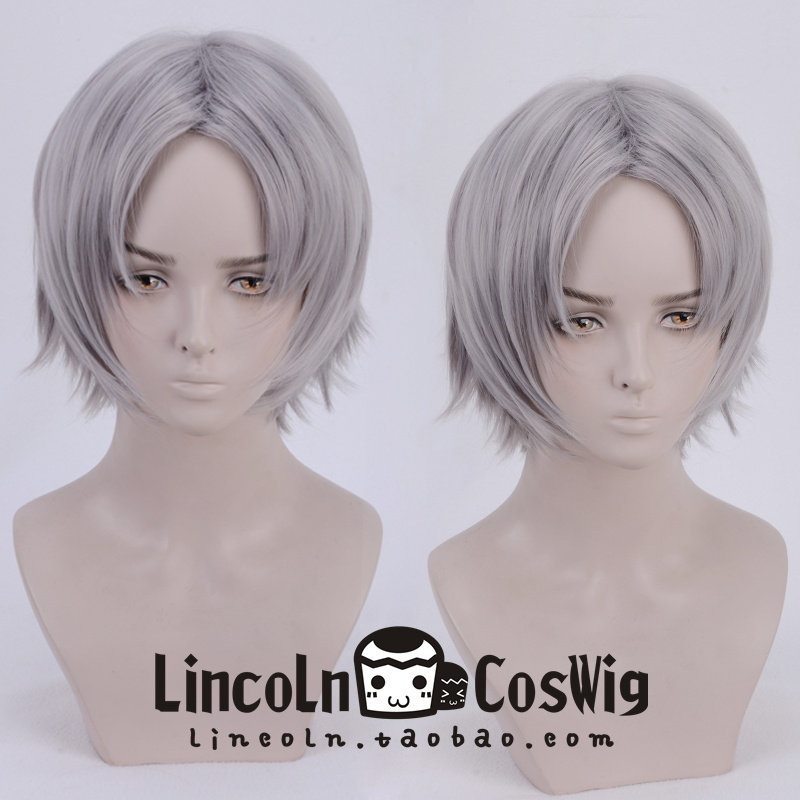 lincoln 鬼泣5 但丁 dante 灰色 反翘短发角色中分cos假发